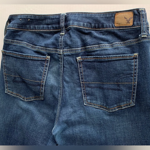 American Eagle Outfitters Woman's Jeans Size 12 Straight Super Stretch - Picture 7 of 16